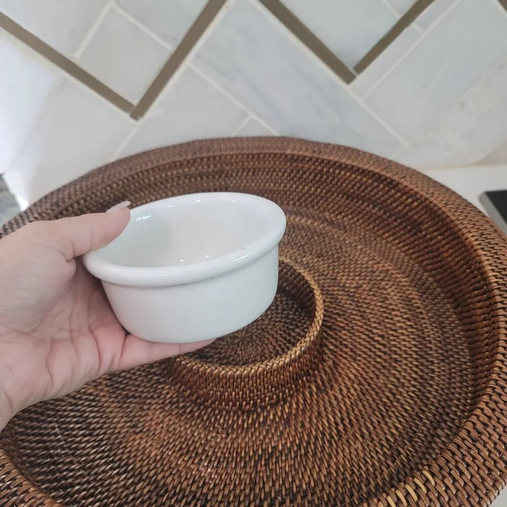 Williams-Sonoma Woven Chip & Dip Serving Tray With Ceramic Bowl